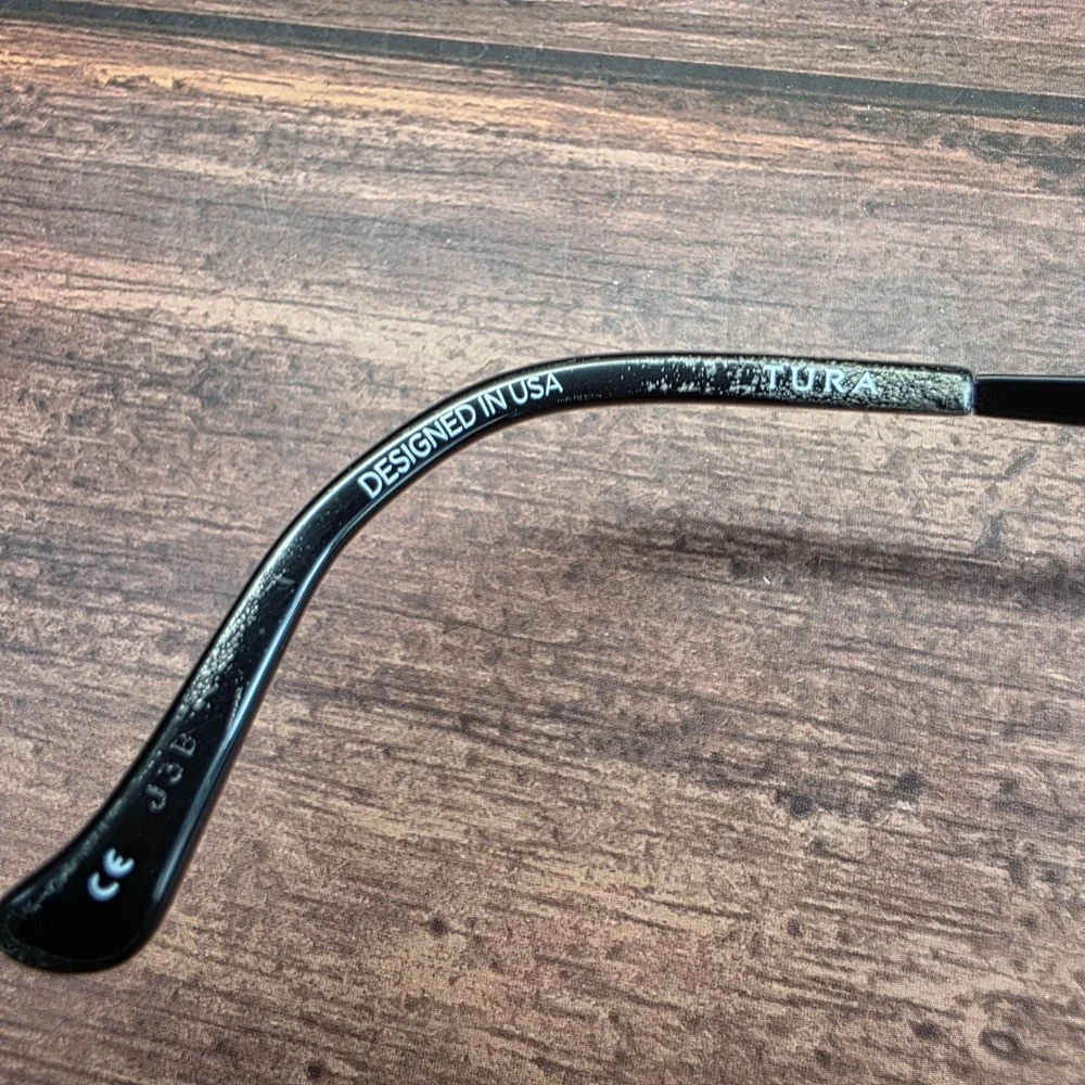 Tura R126 BLK Black Cat Eye Metal Eyeglass Frames 53-15-135 Filigree Temple